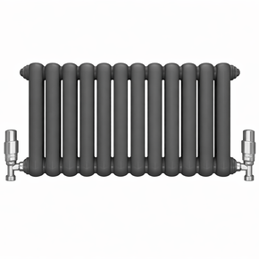 Black radiator wall mounted round tube cast iron 