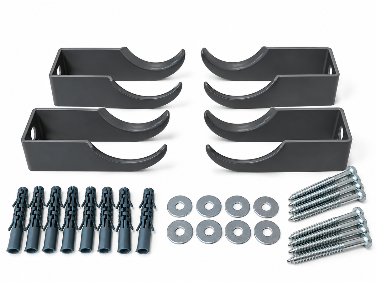 Dual Arm Traditional Triple Column Radiator Brackets with Free Fixing Kit - set of 4 - White, Black and Anthracite