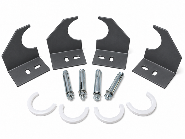 Single Arm Radiator Wall Brackets for Single Panel Designer Radiators with Fixing Kit - Set of 4 - White, Black and Anthracite