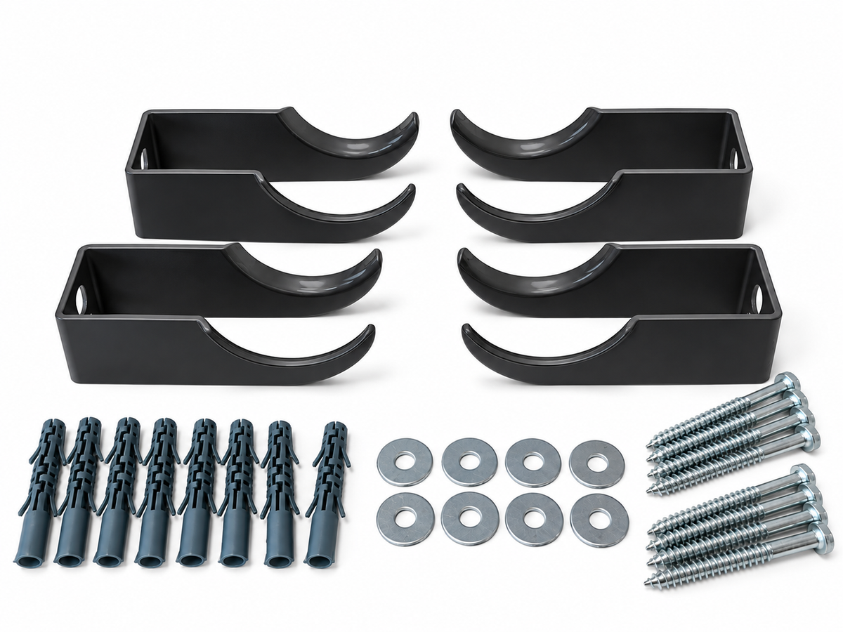 Dual Arm Traditional Triple Column Radiator Brackets with Free Fixing Kit - set of 4 - White, Black and Anthracite