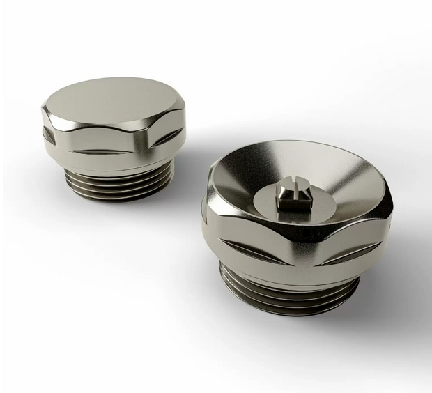 Valve | Brushed Chrome Radiator Bleed Valve & Blanking Plug Set | Brass Construction