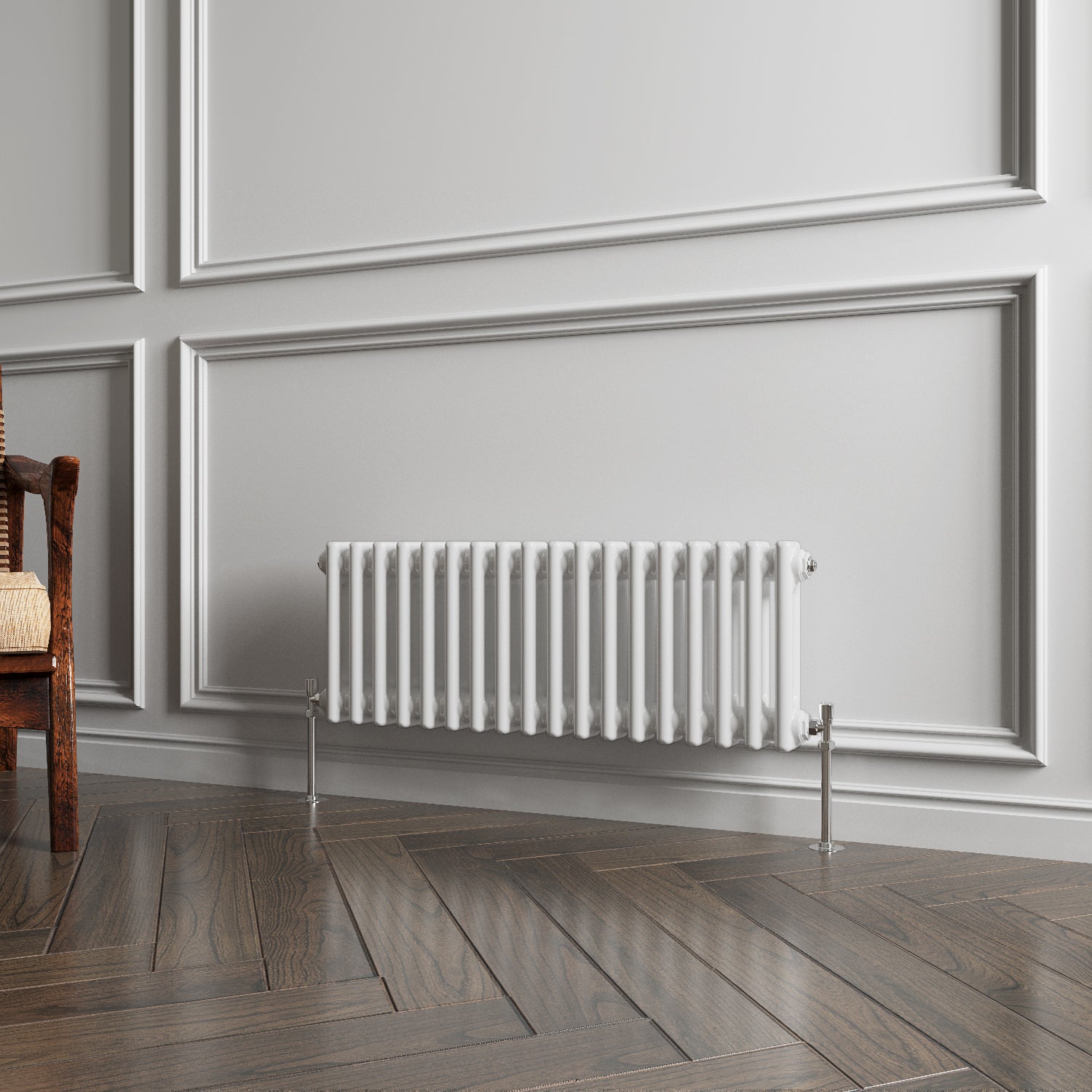 Horizontal Double Column Radiator |Traditional Design | 1.5mm Steel | BS EN 442 Certified - Choice of Size