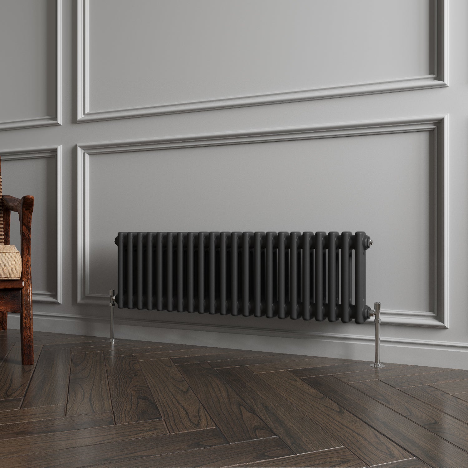 Horizontal Double Column Radiator |Traditional Design | 1.5mm Steel | BS EN 442 Certified - Choice of Size