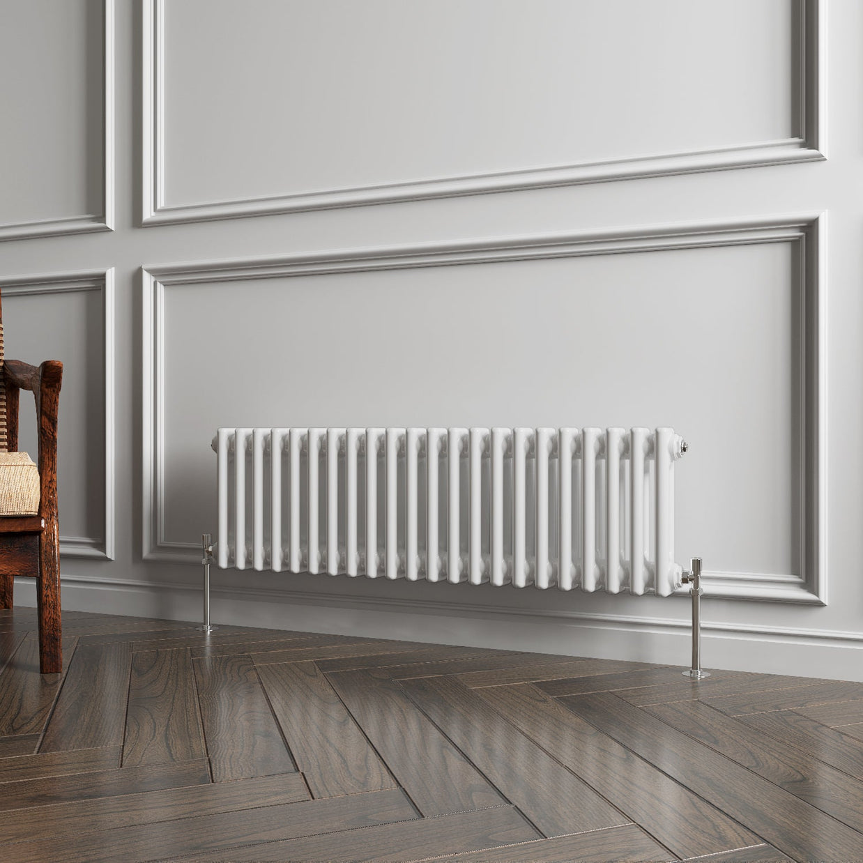 Horizontal Double Column Radiator |Traditional Design | 1.5mm Steel | BS EN 442 Certified - Choice of Size