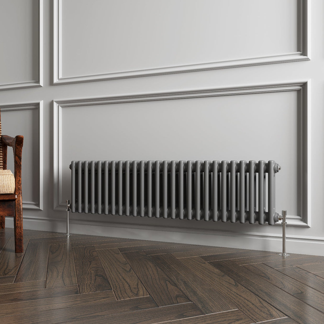 Horizontal Double Column Radiator |Traditional Design | 1.5mm Steel | BS EN 442 Certified - Choice of Size