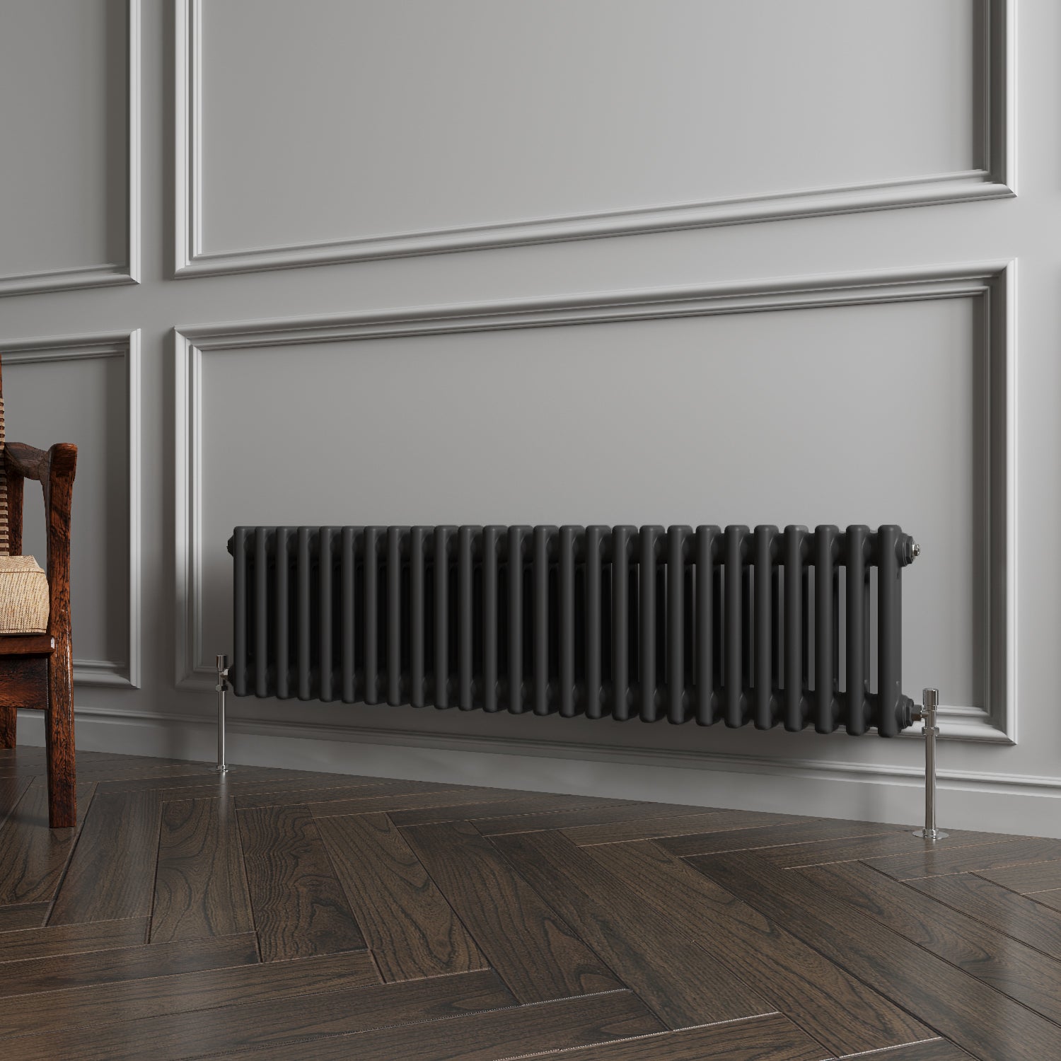 Horizontal Double Column Radiator |Traditional Design | 1.5mm Steel | BS EN 442 Certified - Choice of Size