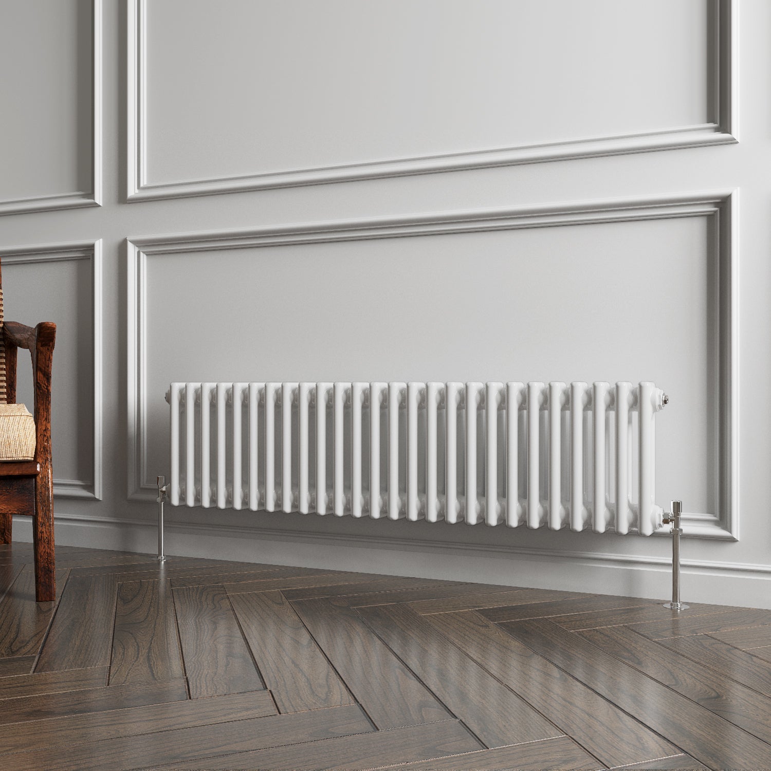 Horizontal Double Column Radiator |Traditional Design | 1.5mm Steel | BS EN 442 Certified - Choice of Size