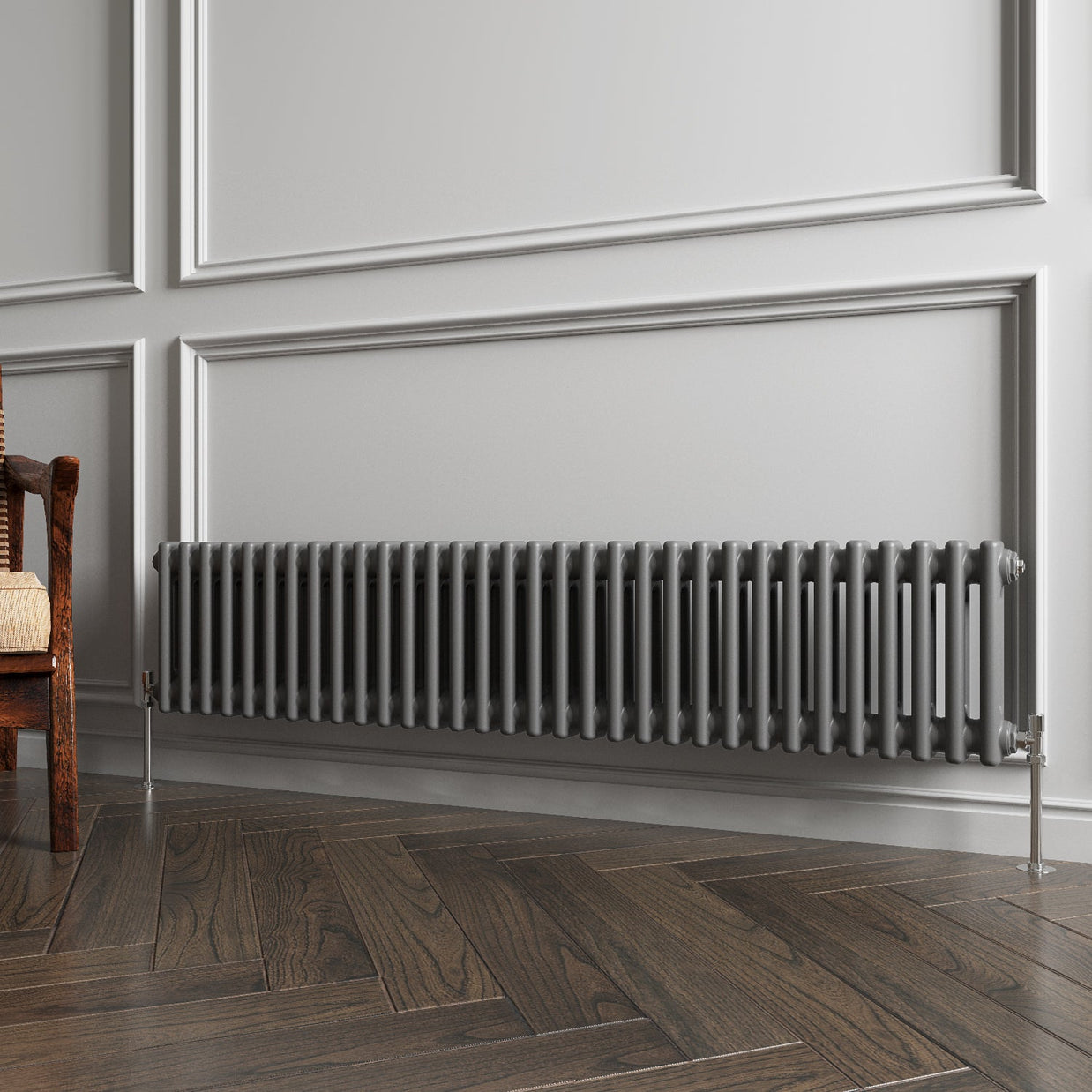 Horizontal Double Column Radiator |Traditional Design | 1.5mm Steel | BS EN 442 Certified - Choice of Size