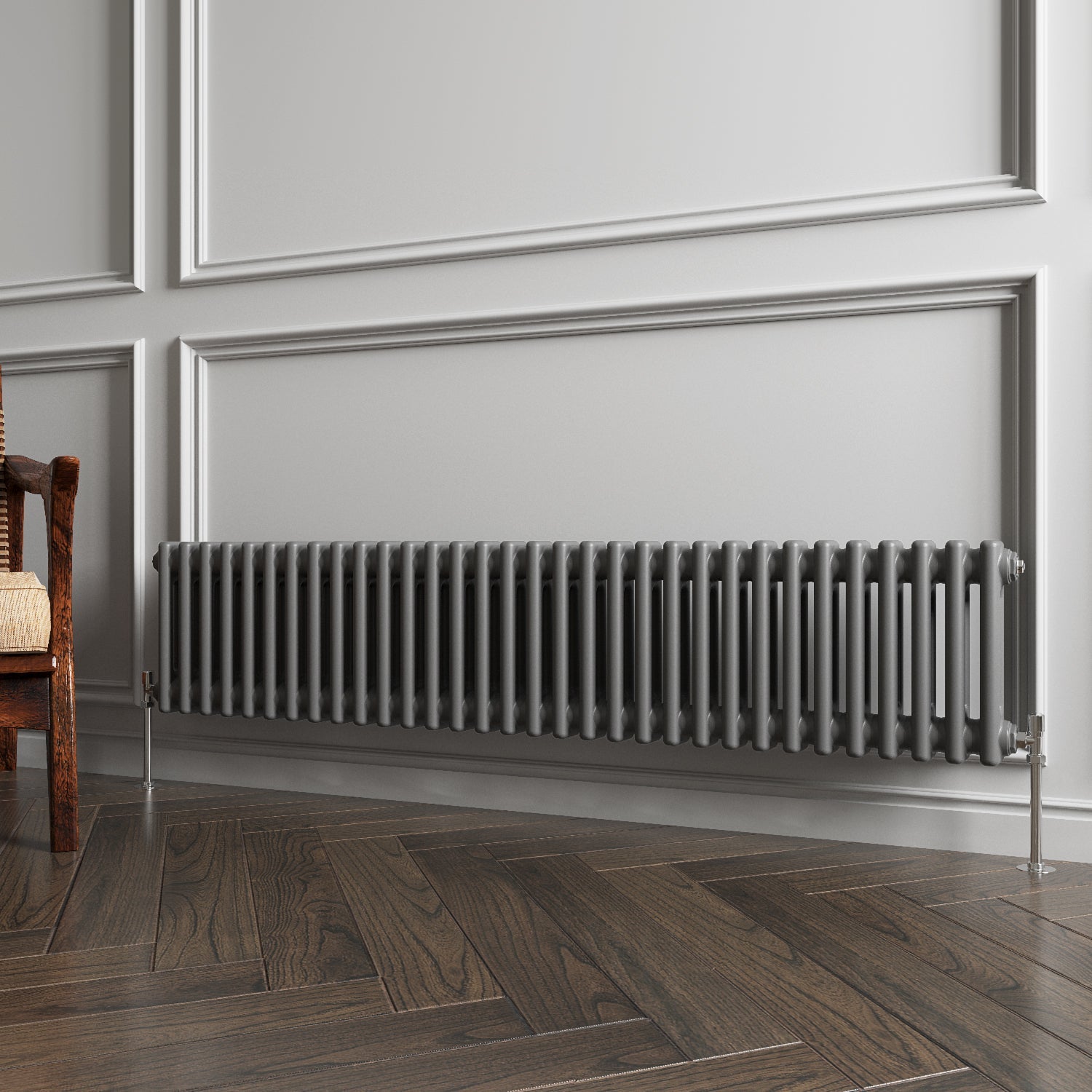 Horizontal Double Column Radiator |Traditional Design | 1.5mm Steel | BS EN 442 Certified - Choice of Size