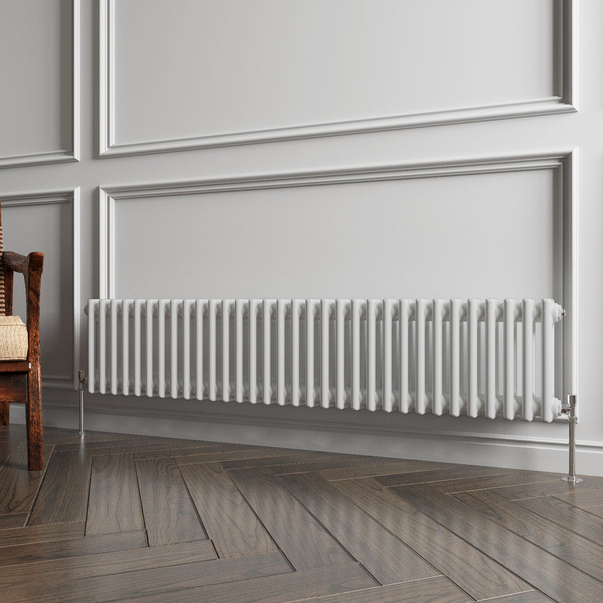 Horizontal Double Column Radiator |Traditional Design | 1.5mm Steel | BS EN 442 Certified - Choice of Size