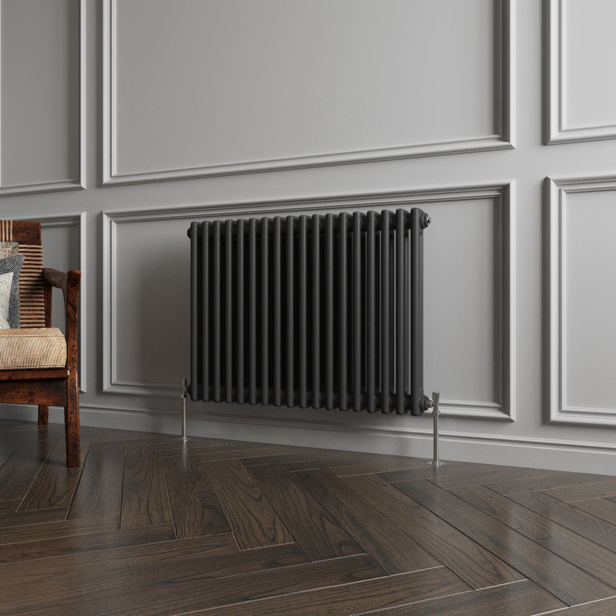 Horizontal Double Column Radiator |Traditional Design | 1.5mm Steel | BS EN 442 Certified - Choice of Size