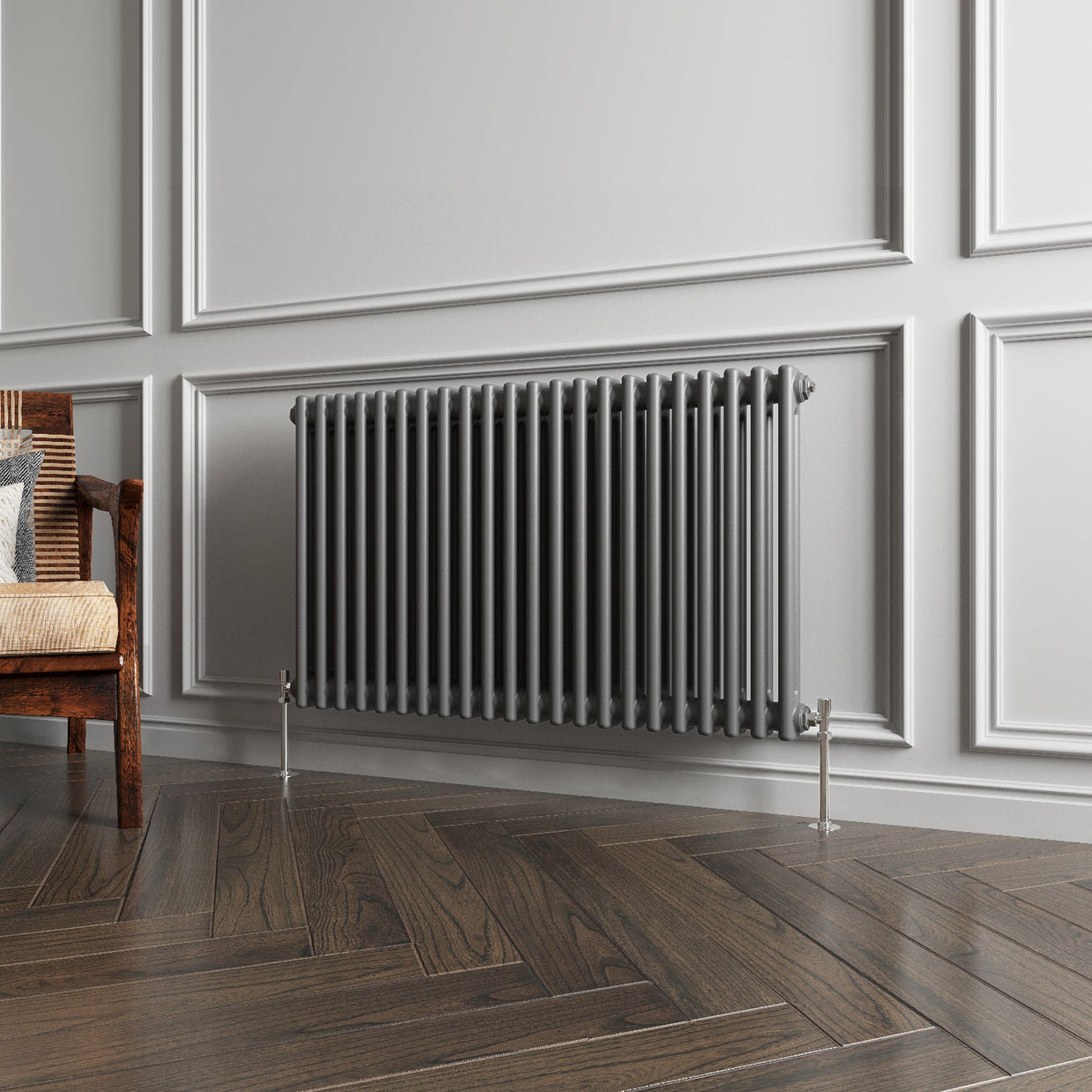 Horizontal Double Column Radiator |Traditional Design | 1.5mm Steel | BS EN 442 Certified - Choice of Size