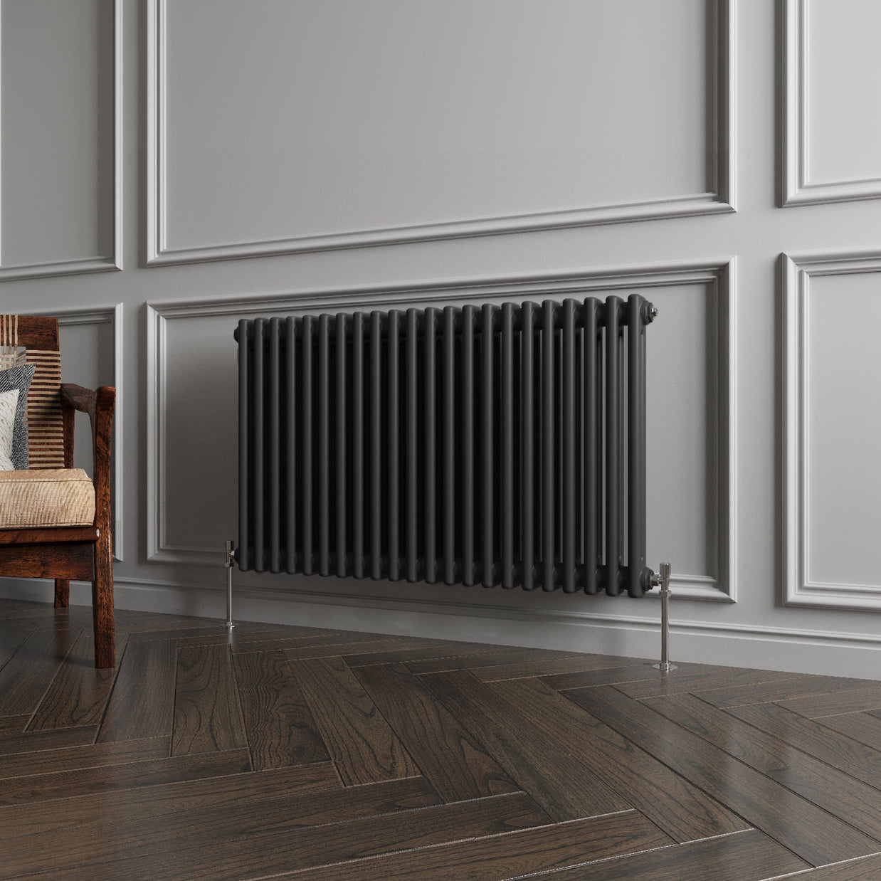 Horizontal Double Column Radiator |Traditional Design | 1.5mm Steel | BS EN 442 Certified - Choice of Size