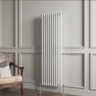 Double Column Vertical Radiator| Traditional Design | 1.5mm Steel | BS EN 442 Certified - Choice of Size