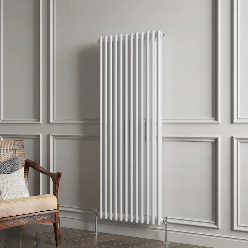 Double Column Vertical Radiator| Traditional Design | 1.5mm Steel | BS EN 442 Certified - Choice of Size