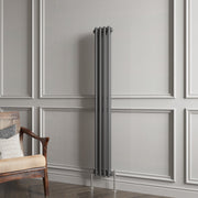 Double Column Vertical Radiator| Traditional Design | 1.5mm Steel | BS EN 442 Certified - Choice of Size
