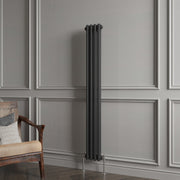 Double Column Vertical Radiator| Traditional Design | 1.5mm Steel | BS EN 442 Certified - Choice of Size