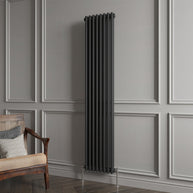 Double Column Vertical Radiator| Traditional Design | 1.5mm Steel | BS EN 442 Certified - Choice of Size