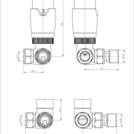 Corner Thermostatic Radiator Valves – 15mm TRV & Lockshield Set
