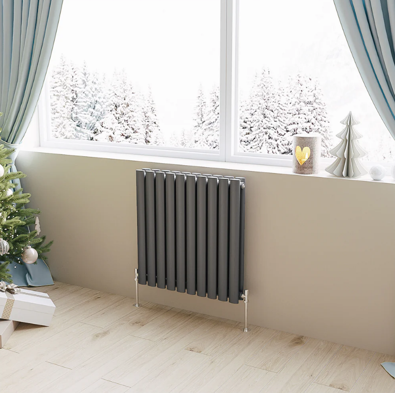 Horizontal Oval Column Designer Radiator – Single or Double Panel | modern Central heating Radiator | BS EN 442 Certified - Choice of Size