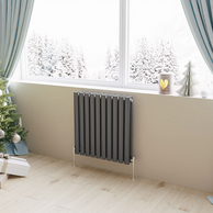 Horizontal Oval Column Designer Radiator – Single or Double Panel | modern Central heating Radiator | BS EN 442 Certified - Choice of Size