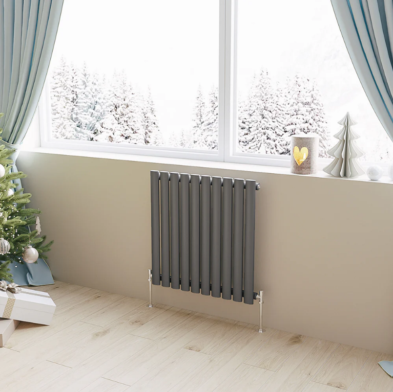 Horizontal Oval Column Designer Radiator – Single or Double Panel | modern Central heating Radiator | BS EN 442 Certified - Choice of Size