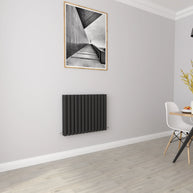 Horizontal Oval Column Designer Radiator – Single or Double Panel | modern Central heating Radiator | BS EN 442 Certified - Choice of Size