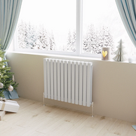 Horizontal Oval Column Designer Radiator – Single or Double Panel | modern Central heating Radiator | BS EN 442 Certified - Choice of Size