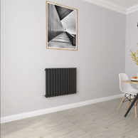 Horizontal Oval Column Designer Radiator – Single or Double Panel | modern Central heating Radiator | BS EN 442 Certified - Choice of Size
