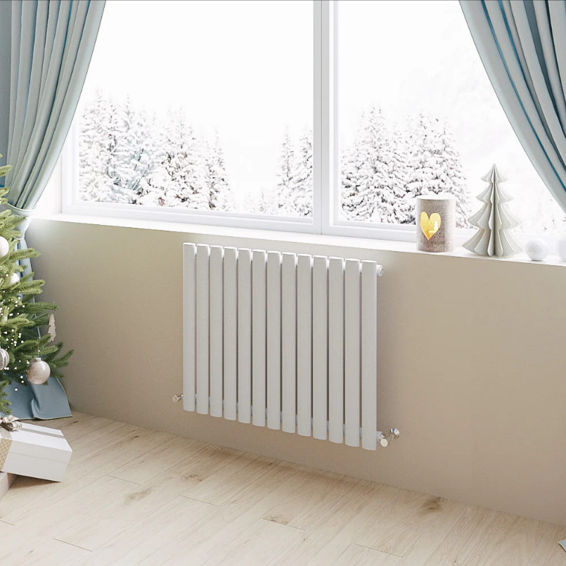 Horizontal Oval Column Designer Radiator – Single or Double Panel | modern Central heating Radiator | BS EN 442 Certified - Choice of Size