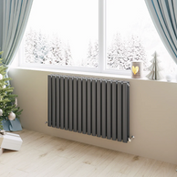 Horizontal Oval Column Designer Radiator – Single or Double Panel | modern Central heating Radiator | BS EN 442 Certified - Choice of Size