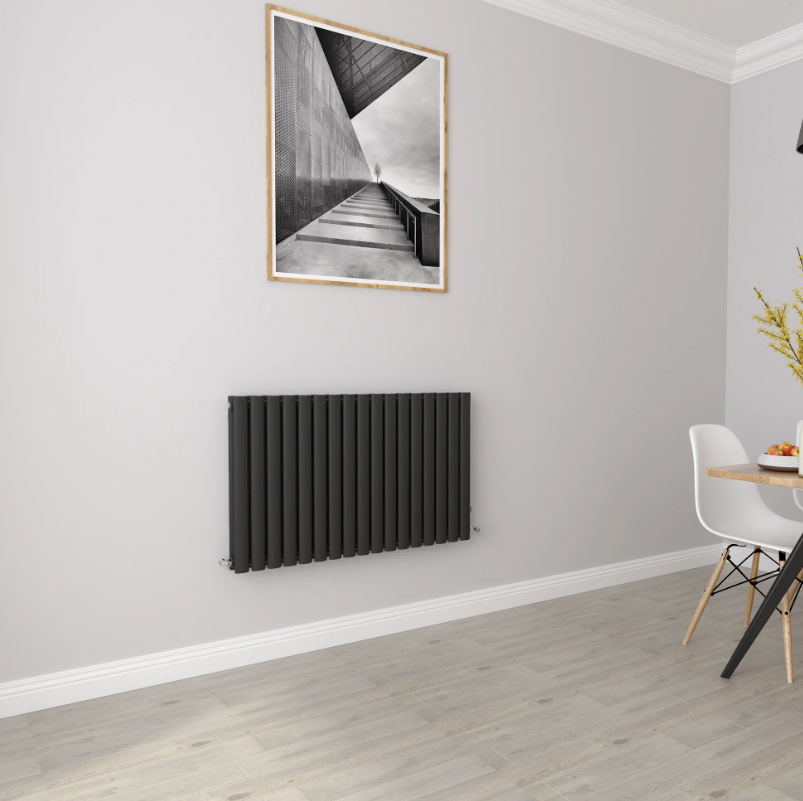 Horizontal Oval Column Designer Radiator – Single or Double Panel | modern Central heating Radiator | BS EN 442 Certified - Choice of Size