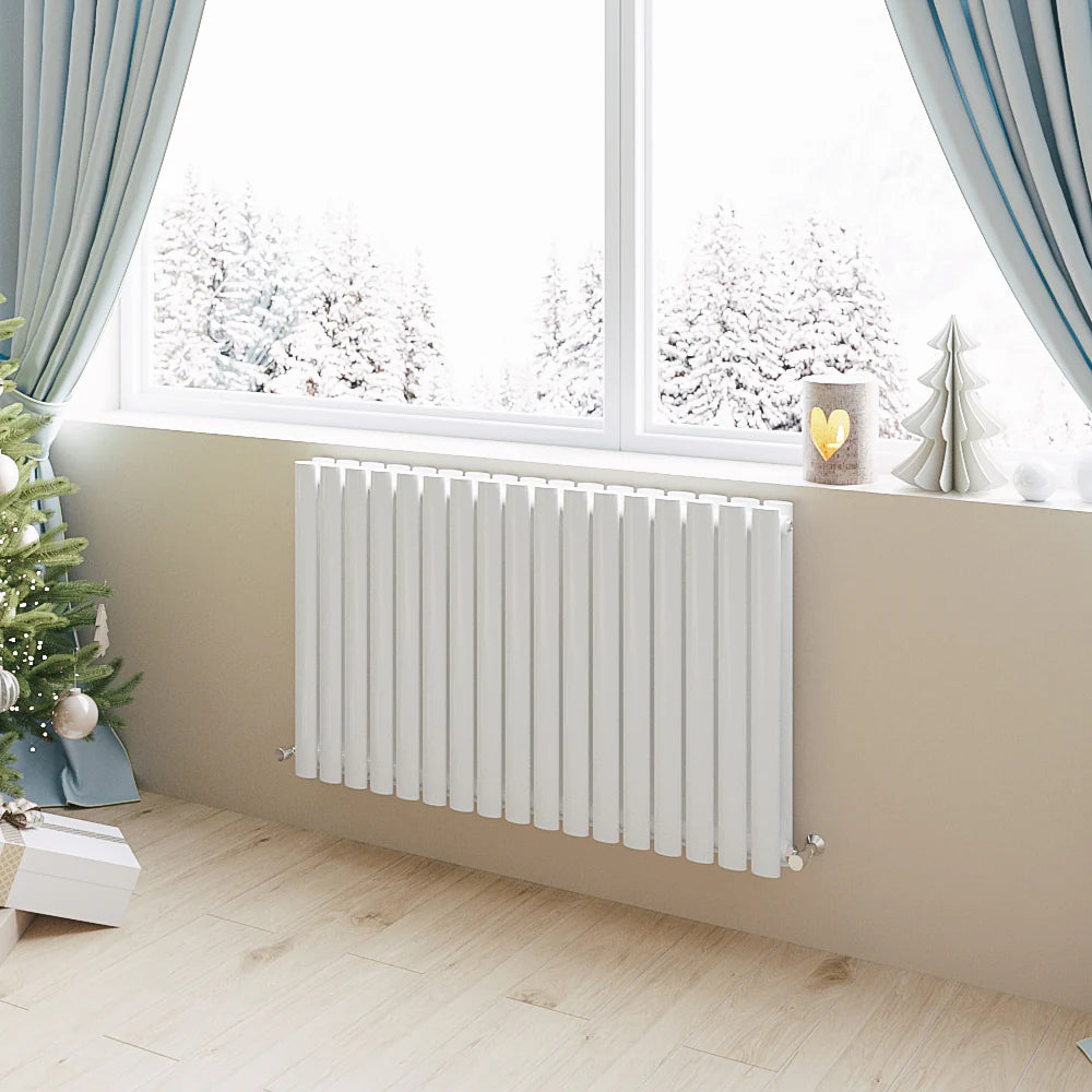 Horizontal Oval Column Designer Radiator – Single or Double Panel | modern Central heating Radiator | BS EN 442 Certified - Choice of Size
