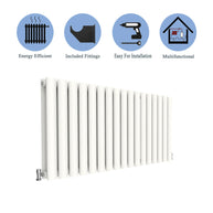 Horizontal Oval Column Designer Radiator – Single or Double Panel | modern Central heating Radiator | BS EN 442 Certified - Choice of Size