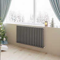 Horizontal Oval Column Designer Radiator – Single or Double Panel | modern Central heating Radiator | BS EN 442 Certified - Choice of Size