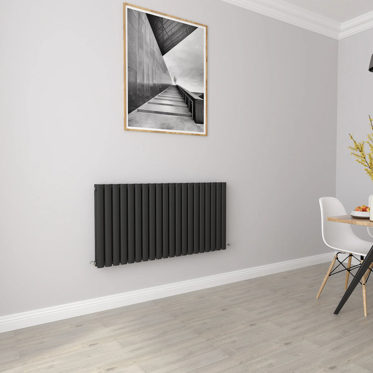 Horizontal Oval Column Designer Radiator – Single or Double Panel | modern Central heating Radiator | BS EN 442 Certified - Choice of Size