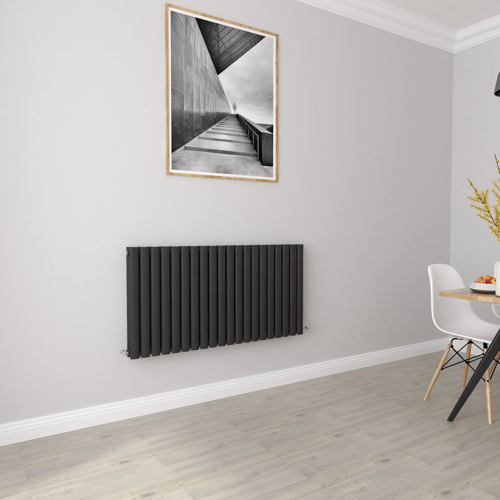 Horizontal Oval Column Designer Radiator – Single or Double Panel | modern Central heating Radiator | BS EN 442 Certified - Choice of Size