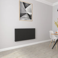 Horizontal Oval Column Designer Radiator – Single or Double Panel | modern Central heating Radiator | BS EN 442 Certified - Choice of Size