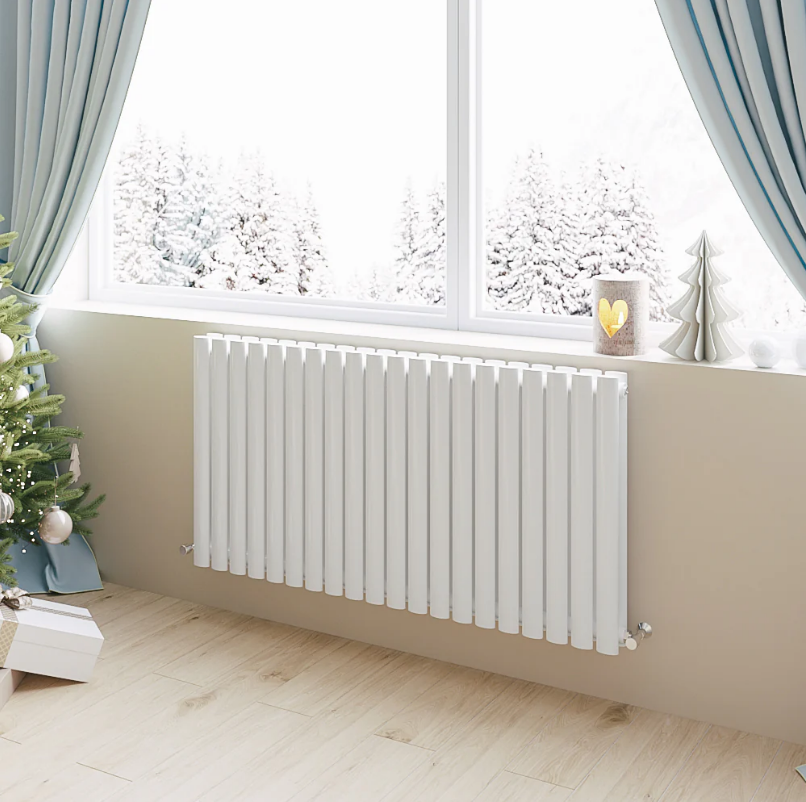 Horizontal Oval Column Designer Radiator – Single or Double Panel | modern Central heating Radiator | BS EN 442 Certified - Choice of Size