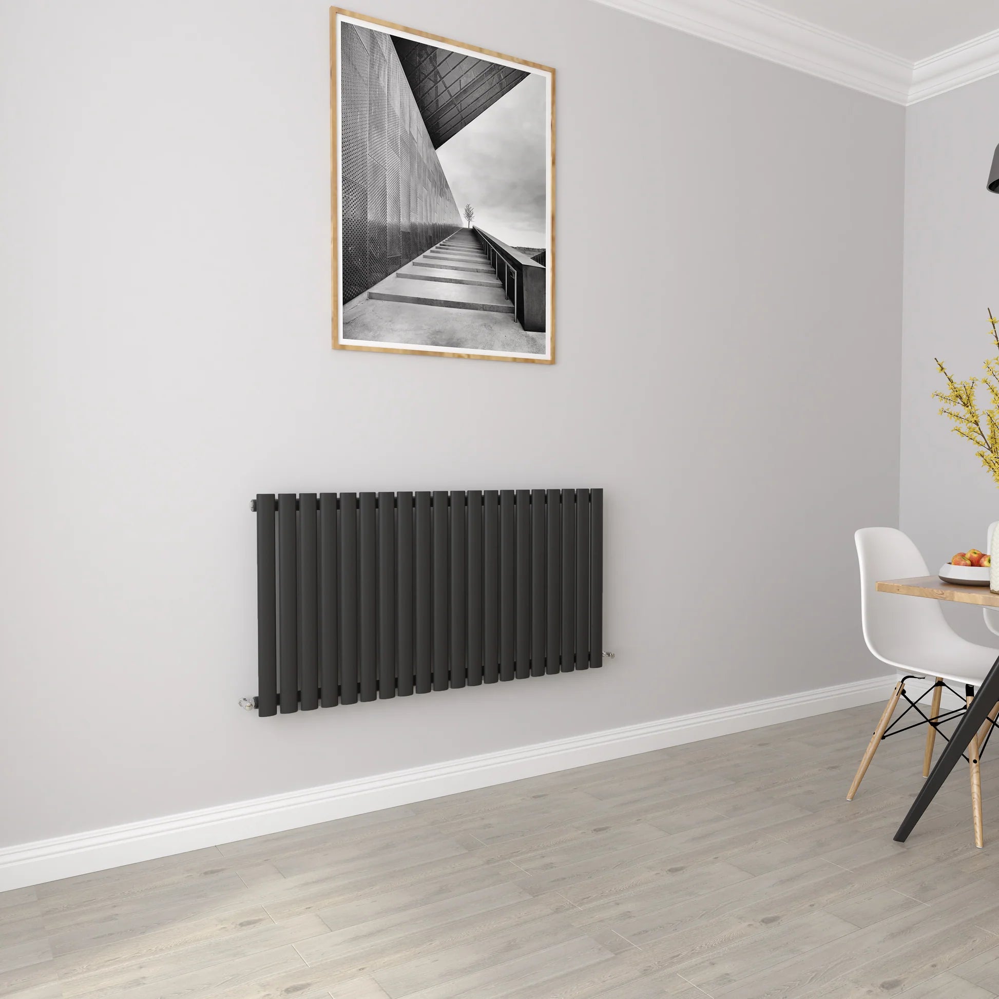 Horizontal Oval Column Designer Radiator – Single or Double Panel | modern Central heating Radiator | BS EN 442 Certified - Choice of Size
