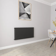 Horizontal Oval Column Designer Radiator – Single or Double Panel | modern Central heating Radiator | BS EN 442 Certified - Choice of Size