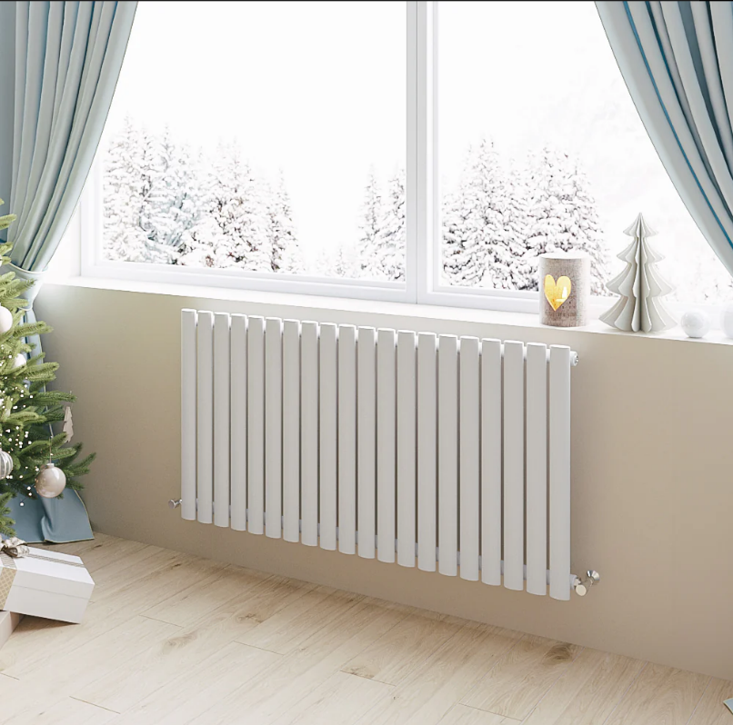 Horizontal Oval Column Designer Radiator – Single or Double Panel | modern Central heating Radiator | BS EN 442 Certified - Choice of Size