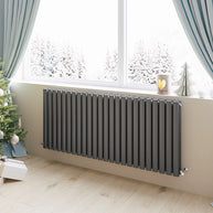 Horizontal Oval Column Designer Radiator – Single or Double Panel | modern Central heating Radiator | BS EN 442 Certified - Choice of Size