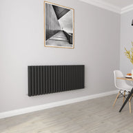 Horizontal Oval Column Designer Radiator – Single or Double Panel | modern Central heating Radiator | BS EN 442 Certified - Choice of Size