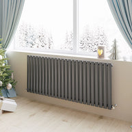 Horizontal Oval Column Designer Radiator – Single or Double Panel | modern Central heating Radiator | BS EN 442 Certified - Choice of Size