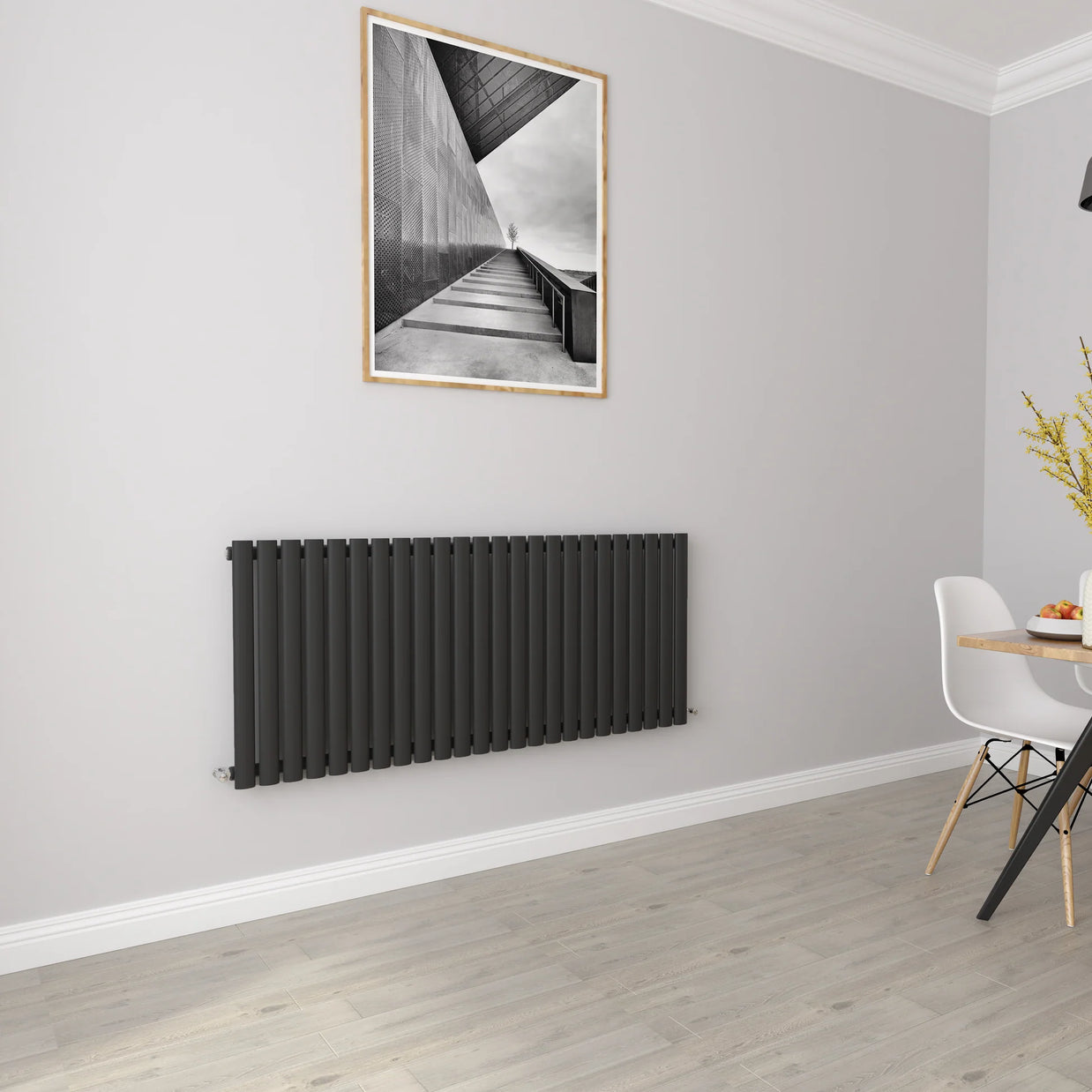 Horizontal Oval Column Designer Radiator – Single or Double Panel | modern Central heating Radiator | BS EN 442 Certified - Choice of Size