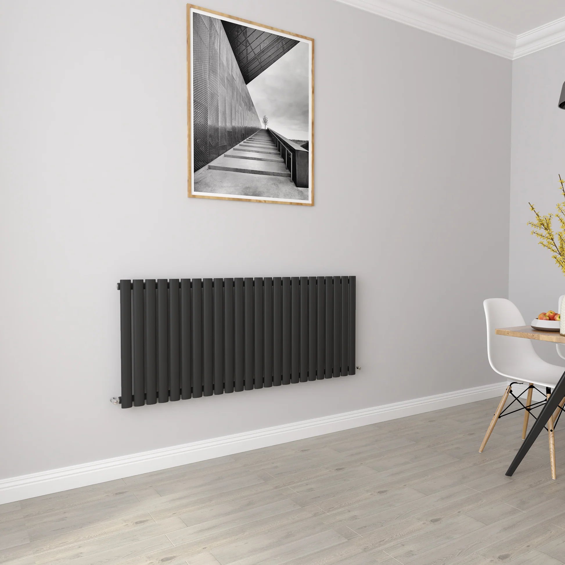 Horizontal Oval Column Designer Radiator – Single or Double Panel | modern Central heating Radiator | BS EN 442 Certified - Choice of Size