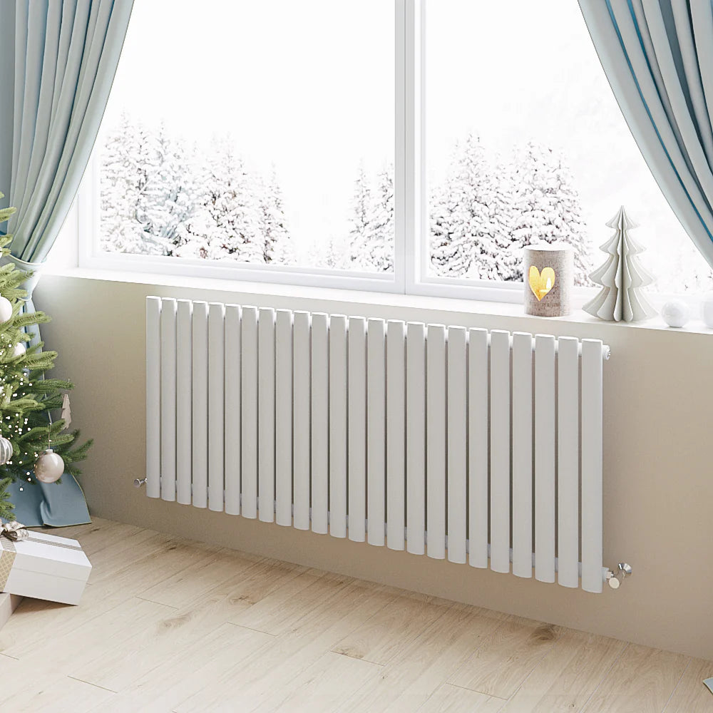 Horizontal Oval Column Designer Radiator – Single or Double Panel | modern Central heating Radiator | BS EN 442 Certified - Choice of Size