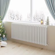 Horizontal Oval Column Designer Radiator – Single or Double Panel | modern Central heating Radiator | BS EN 442 Certified - Choice of Size