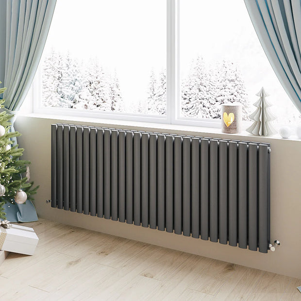 Horizontal Oval Column Designer Radiator – Single or Double Panel | modern Central heating Radiator | BS EN 442 Certified - Choice of Size
